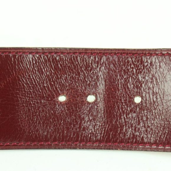 Hermès 42MM Burgundy x Gold H Logo Belt 85h39s main image 6